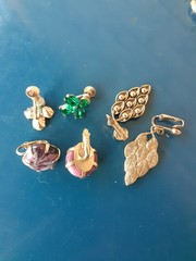 Estate Mixed Lot Costume Jewelry Earrings 50pr Clip On Screwback Some Signed