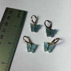 Earring Lot Butterfly Blue Sparkly