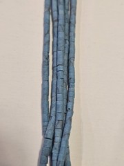 Vintage 5 Strand Heishi Necklace Turquoise Color Blue & Silver Tone Bead Accents