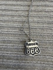 Vintage Iron Maiden Necklace 666 Shield Pendant 1989 Winterland Heavy Metal