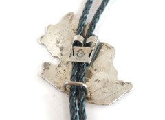 Zuni Native American BULL ELK Bolo Tie by Dale Edaakie Handmade Vintage