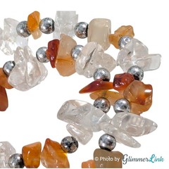 Vintage Earthy Semi Precious Stone Chip Necklace with Gemstone Pendant