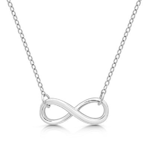 925 sterling silver infinity pendant link chain necklace adjustable 2.46g