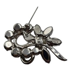 Vintage Eisenberg Ice 1960s Brooch Clear Rhinestones Navette Floral Bouquet