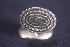 Antique PSM Phillip-Simons Co Belais 14K White-Gold-Front Cufflinks Oval Shape