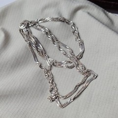 Vintage Italy 925 Sterling Silver Twisted Chain Necklace 29″L – 5.45g