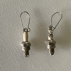 Vintage Spark Plug Dangle Earrings