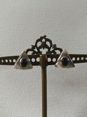 Vintage Silver and Black Onyx Earrings Art Deco …