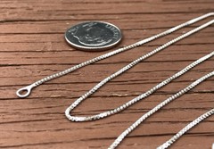 17.75” Vintage Italy 925 Cube / Box Chain Necklace Sterling Silver