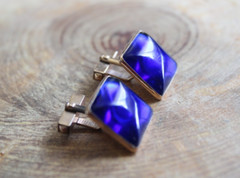 Swank Blue & 1/40 10K Gold Cufflinks RGP