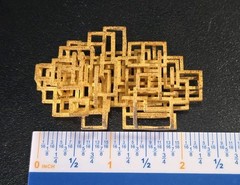 Vintage Mid-Century Modernist Geometric Yellow Gold Plate Pendant