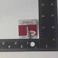 Jezlaine Sterling Silver Dainty Christmas Tree Charm NOS Marcasite Pendant