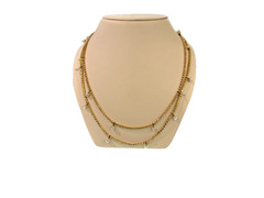Signed Miriam Haskell 36″ Long Station Necklace Faux Pearl Rhinestone Vintage