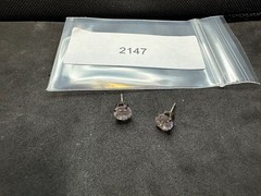 1.03g Vintage Sterling Silver 925 Faceted Clear Earrings Sparkling M