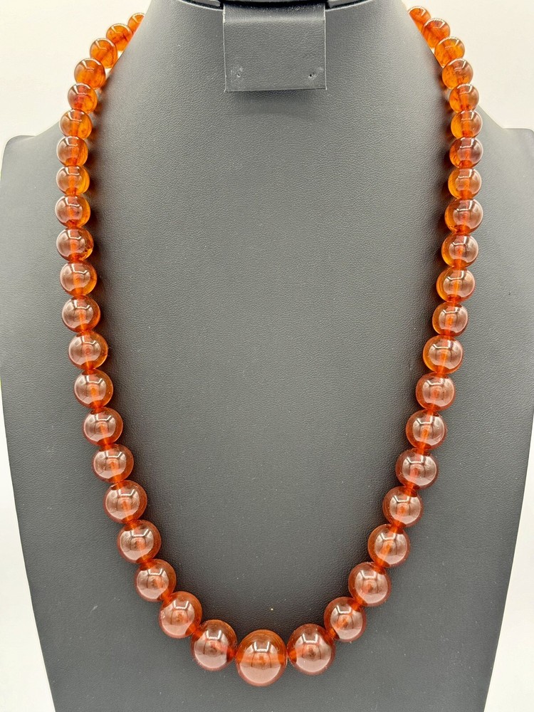 Antique Vintage Estate Jewelry HONEY Cherry BALTIC AMBER NECKLACE 74+ Grams