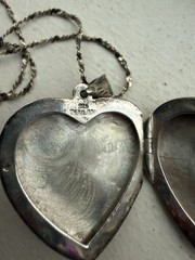 Vintage Sterling Silver Heart Shaped Necklace- 22 Inches