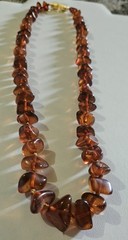 Vintage Natural Baltic Amber Graduated Knotted Bead Necklace 20″