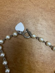 Vintage Silver Tone Faux Pearl Choker Necklace 13″