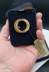 Vintage Napier Brooch Gold Tone Love Knot 1.25″ In Box
