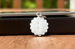 NOT AVAILABLE ! 925 Hazy Blue Dainty Sterling Silver Vintage Pendant