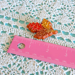 Vintage Hallmark Fall Leaves Brooch Autumn Oak Leaf Acorn Pin