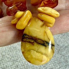 Vintage Natural Baltic Amber Necklace 18” Butterscotch Nugget Pendan
