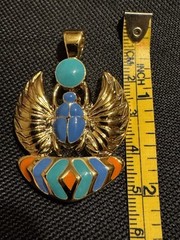 Jackie Collins’ Brand Gold-tone and multi-color Enamel Scarab Pendant
