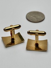 Vintage Anson 12K Gold Filled Brushed Finish Rectangular Cufflinks