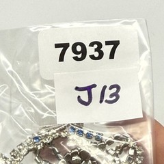 Vintage Y Drop Necklace Blue Clear Glass Rhinestones Wedding Prom 17 Inches