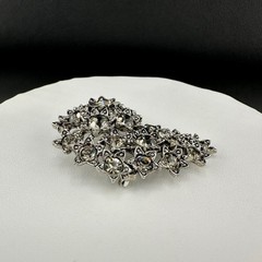 Vintage Rhinestone Brooch Smokey Gray Star Celestial Galaxy Sparkle Cluster