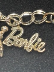 Vintage 1990 Sterling Silver Nostalgic Barbie Charm Bracelet w/box COA