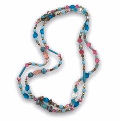 Womens Murano Glass Beaded Necklace Matched 56in Jewelry Vintage
