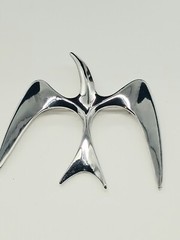 Sarah Coventry 1974 Silvertone Mr. Seagull Flying Brooch Vintage Jewelry MCM