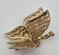 Coro Francois Butterfly Brooch Articulated Vintage Gold Tone Pin