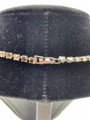 Antique Victorian Revival Silver Tone Faceted Rhinestone Bow Statement Necklace