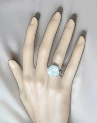 14k White Gold Vintage Filigree Engagement Ring 9.75CT.Natural Round Diamond Cut