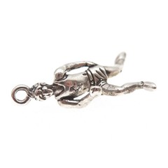 Sunwest 925 Sterling Silver Vintage Marathon Runner Oxidized 3D Charm Pendant