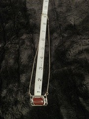 Antique 1920s 1930s Vintage Art Deco Era Carnelian East West Pendant Necklace