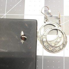 Vintage Sterling Silver Floral Hook Dangle Earrings Marked CM-10 925 Mex 12g #61
