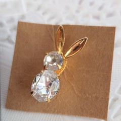 🐰 Lot #1 Vintage Now Bunny Rabbit Pin Brooch Earrings Marvella Avon Rhinestone