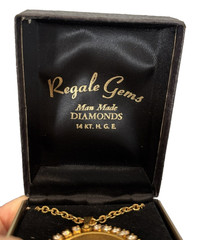 Regale Gems Man Made Diamonds Prayer Necklace 14KT H.G.E Confirmation Communion