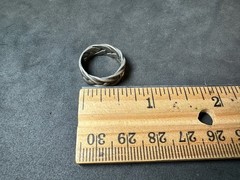 3.93g Vintage Sterling Silver 925 Braided Band Ring Boho Stackable M Size 4.5