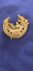 Vintage Signed Miriam Haskell Crescent Brooch Pin Faux Baroque Pearl Pin mid-ce