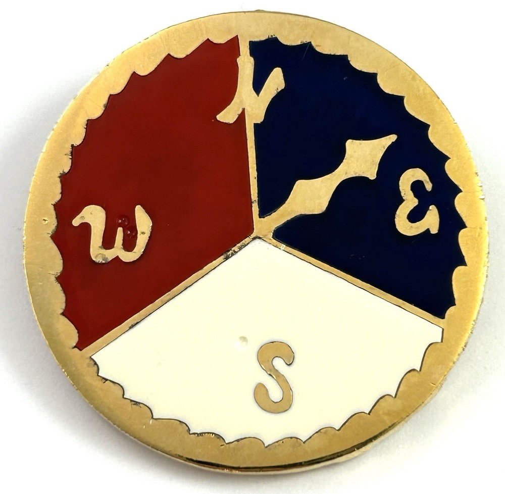 Vintage Compass Brooch Pin Nautical Women’s Jewelry Gold Plated With Enamel