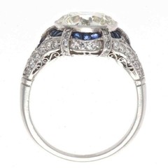 5Ct Art Deco Style Lab Created Diamond Engagement Wedding 14K White Gold FN Ring
