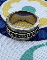 VTG HARLEY-DAVIDSON 925 Sterling Silver Vintage Mexico Spinner Band Ring Size 8