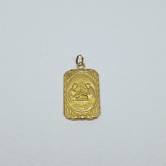 Antique Pendant Religious Medal on 18kt Gold of ” Baptism ” – 595