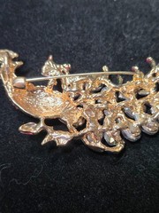 Elegant Vintage Style Rhinestone Multi color Peacock Brooch