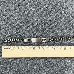 Vintage Mark VII Silver ID 7″ Bracelet BLANK Made in USA Heart Hearts Identity