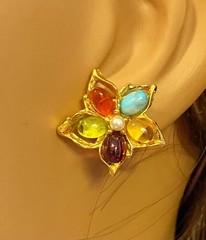 AUTHENTIC SWOBODA SET ~ EARRINGS, BRACELET ~ MULTI-STONE!